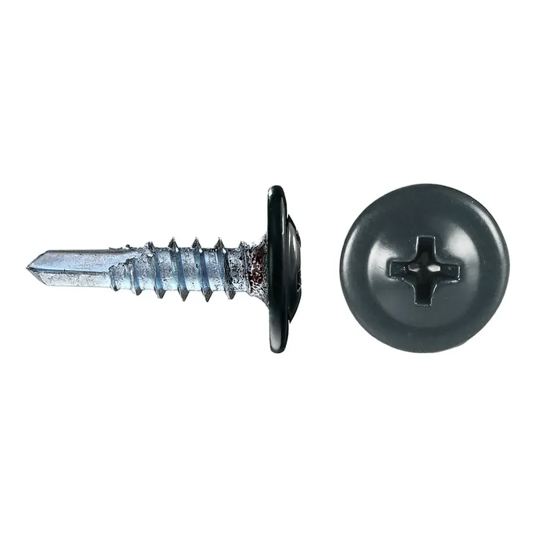 Саморезы клопы 16x4	2 мм с буром Daxmer (200 шт.) серый RAL 7024