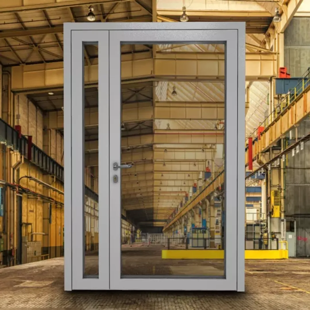 Противопожарная дверь максимального остекления ДМП-02 EIWS-60 профиль 80 мм