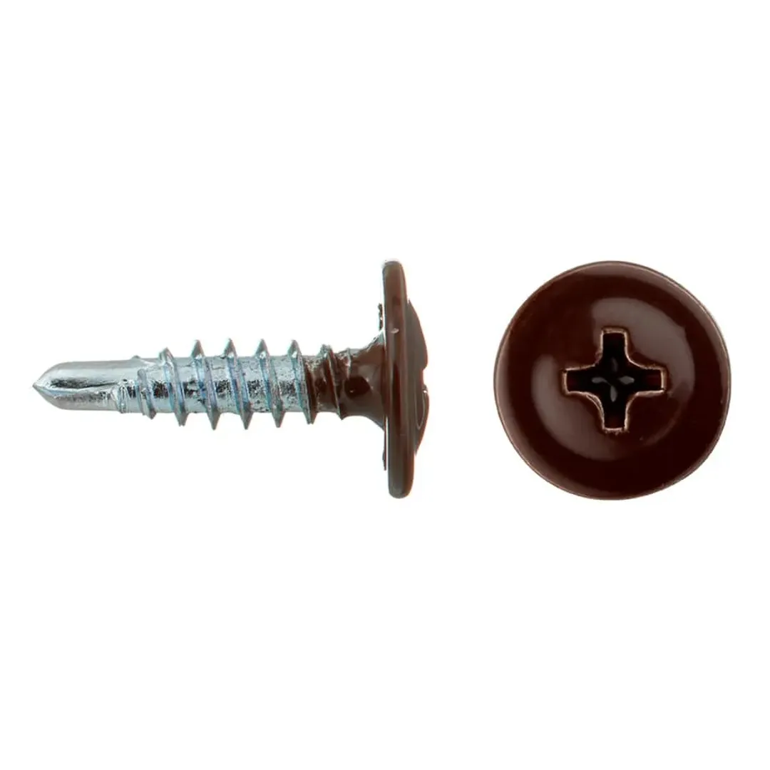 Саморезы клопы 16x4	2 мм с буром Daxmer (20 шт.) коричневый RAL 8017