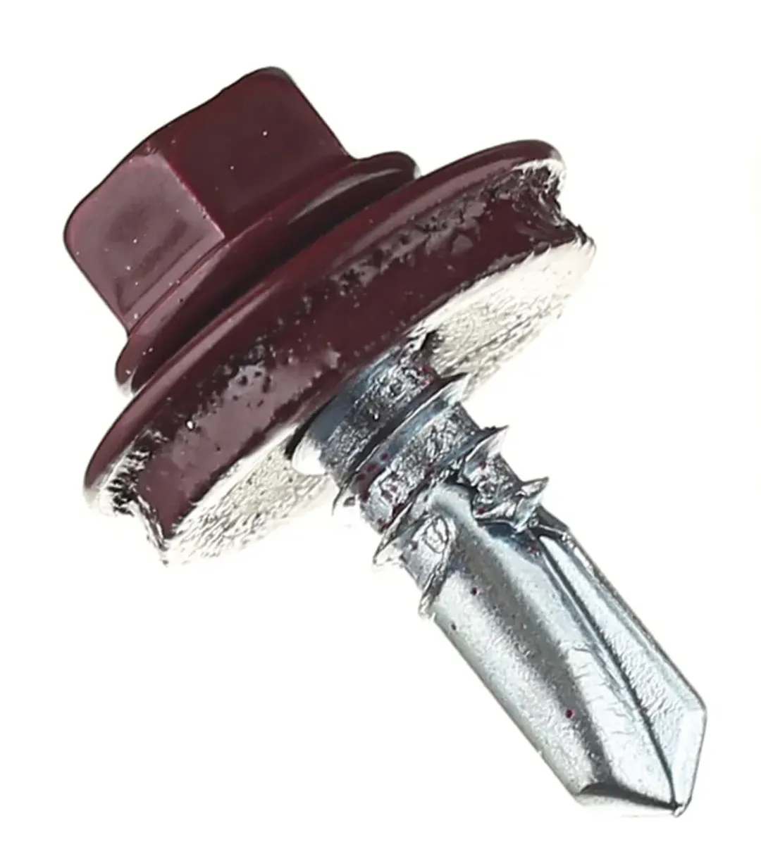 Саморезы кровельные с буром 19х5	5 мм металл-металл красное вино RAL 3005 (70 шт.)