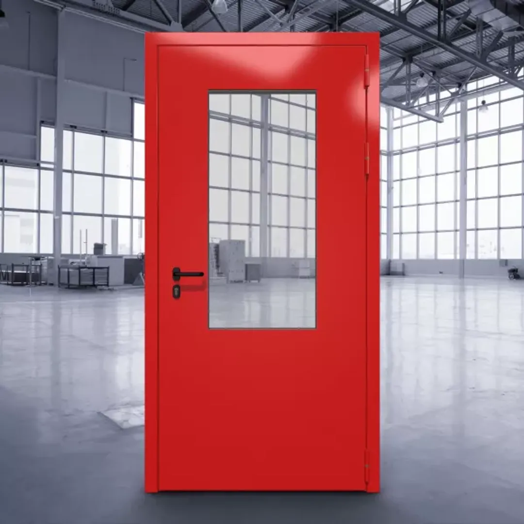 Противопожарная остеклённая дверь с порогом ДПМО-01 EI-60