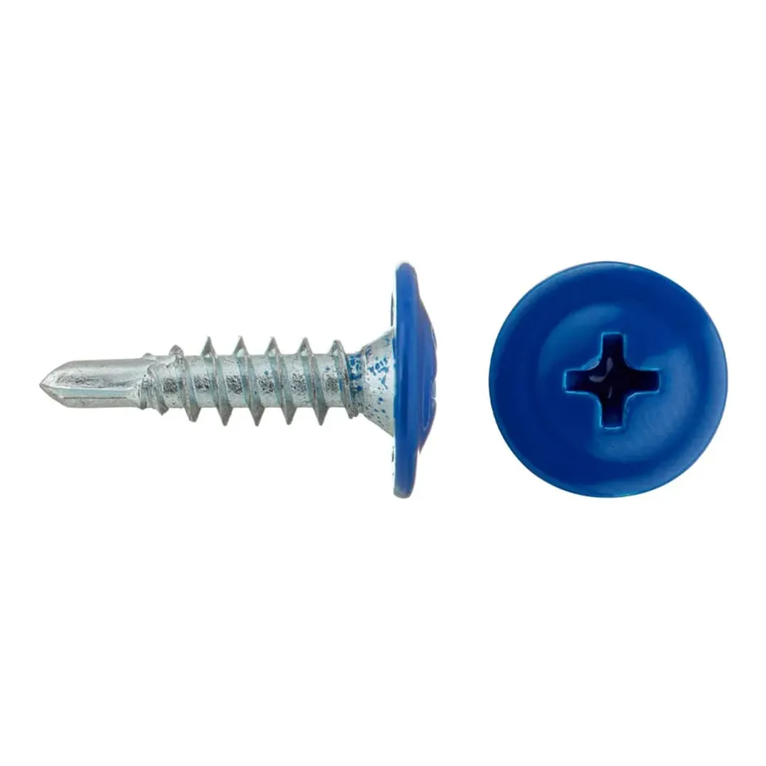 Саморезы клопы 16x4	2 мм с буром Daxmer (200 шт.) синий RAL 5005