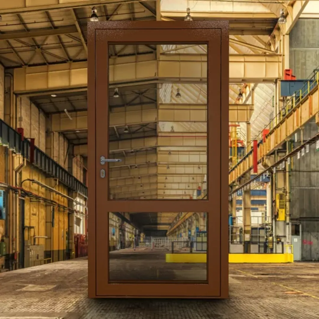 Противопожарная дверь максимального остекления ДМП-01 EIWS-60 с импостом профиль 80 мм