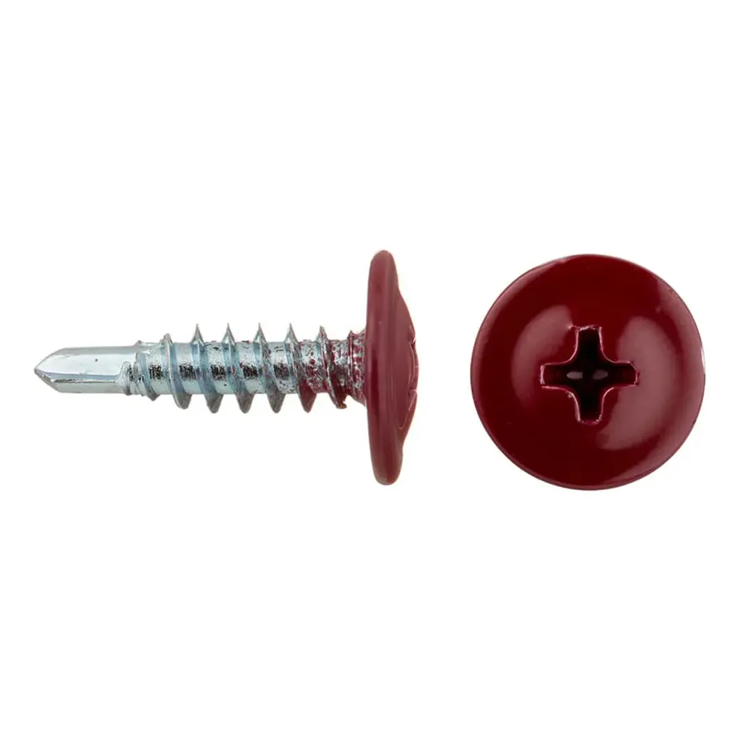 Саморезы клопы 16x4 2 мм с буром Daxmer (200 шт.) красный RAL 3005