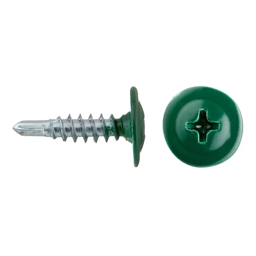 Саморезы клопы 16x4	2 мм с буром Daxmer (200 шт.) зеленый RAL 6005