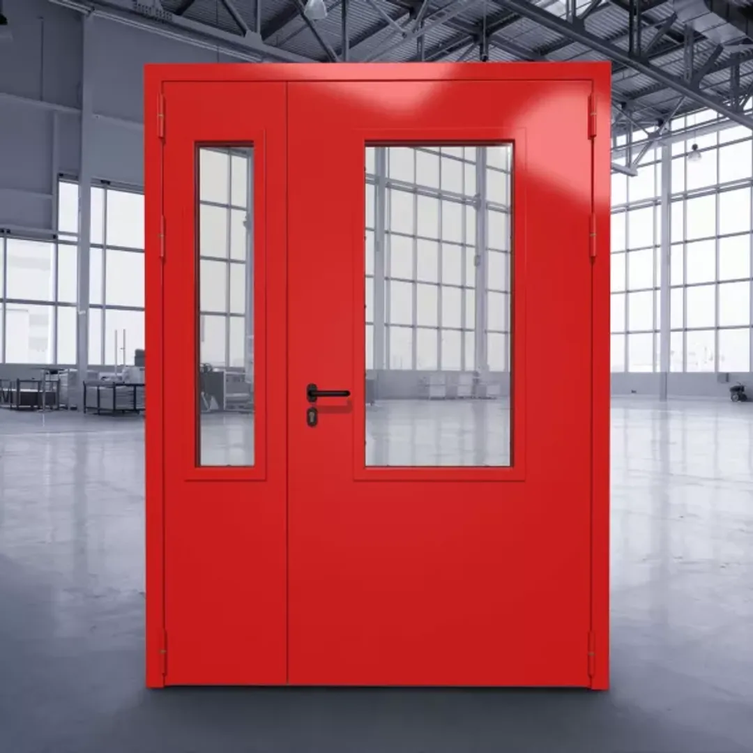 Противопожарная остеклённая дверь с порогом ДПМО-02 EI-60