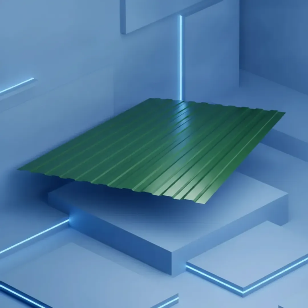 Профнастил окрашенный 0.4x1000x2300 RAL 6005 1064 0.40 НС44 2300