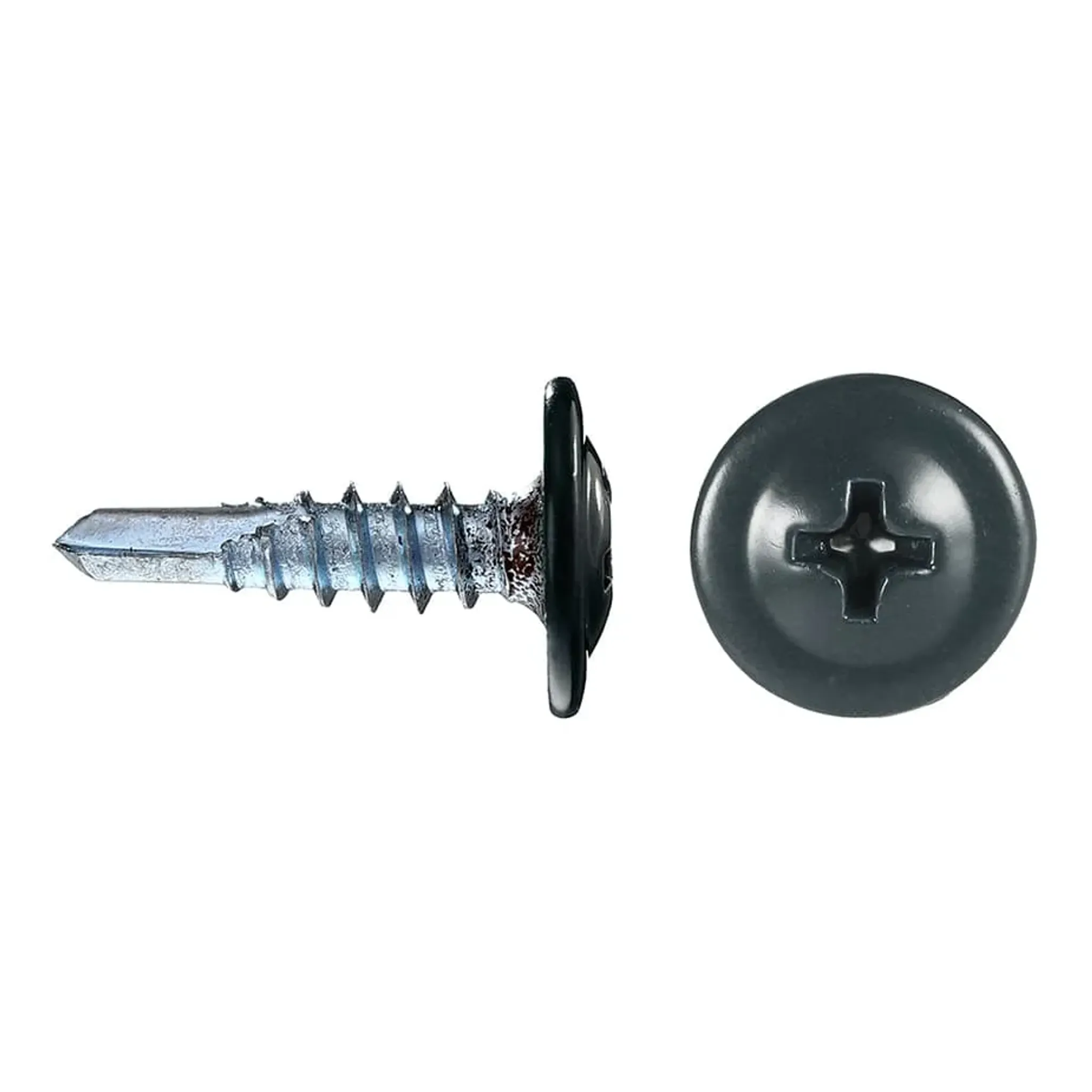 Саморезы клопы 16x4	2 мм с буром Daxmer (200 шт.) серый RAL 7024