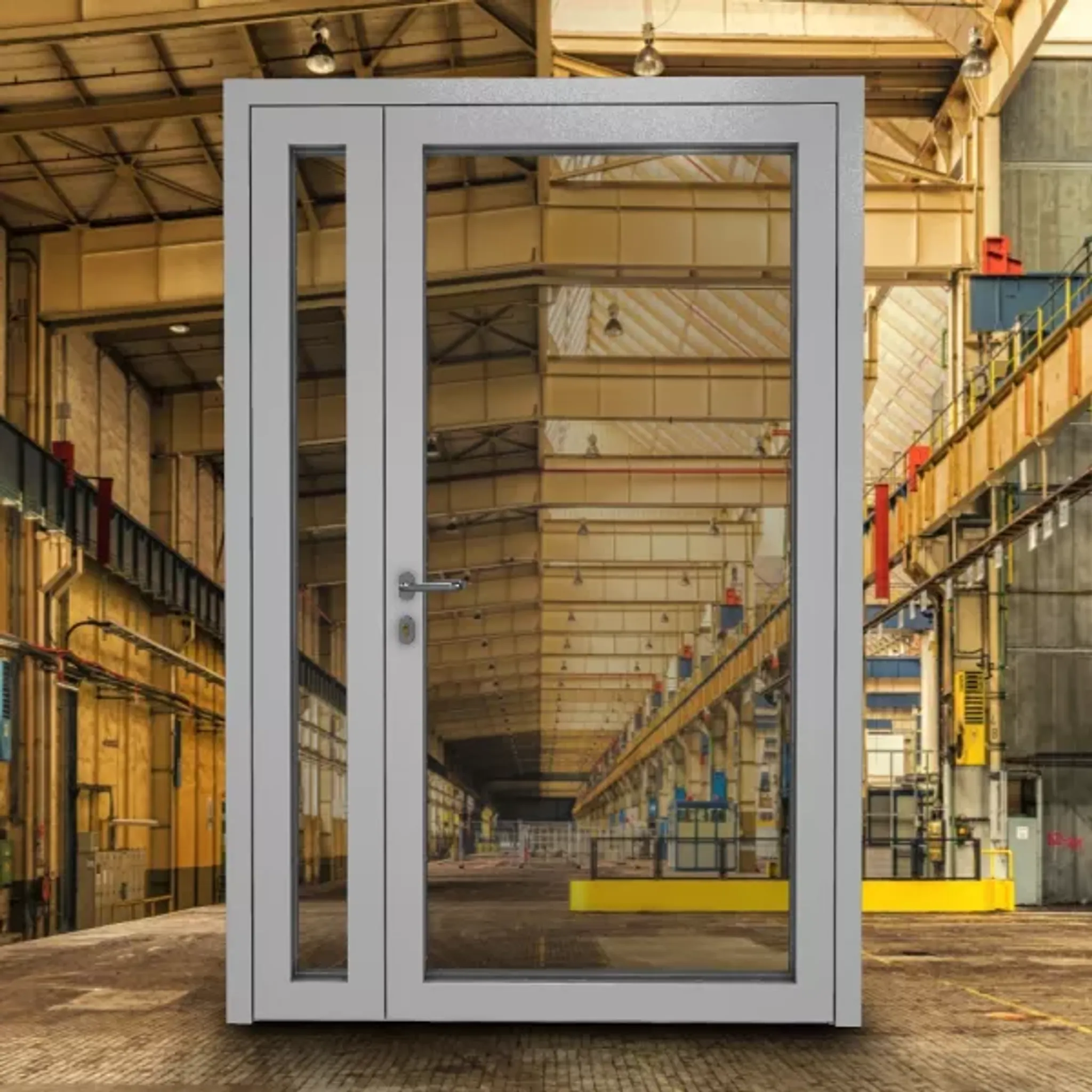 Противопожарная дверь максимального остекления ДМП-02 EIWS-60 профиль 80 мм