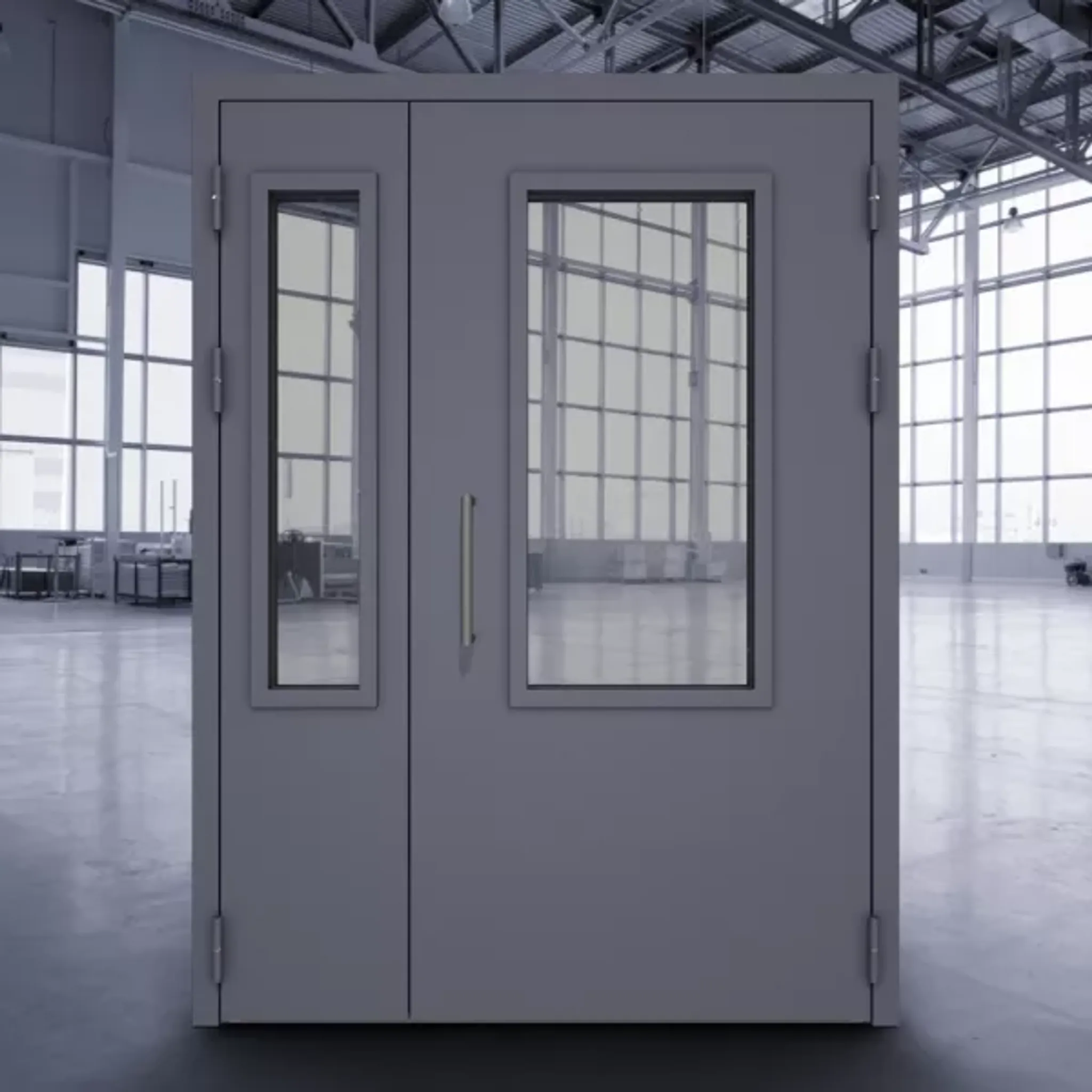 Техническая остеклённая дверь для переходного балкона