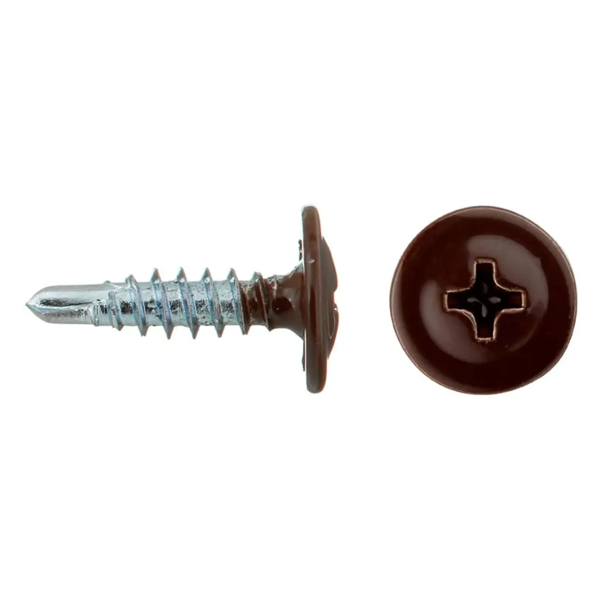 Саморезы клопы 16x4	2 мм с буром Daxmer (20 шт.) коричневый RAL 8017