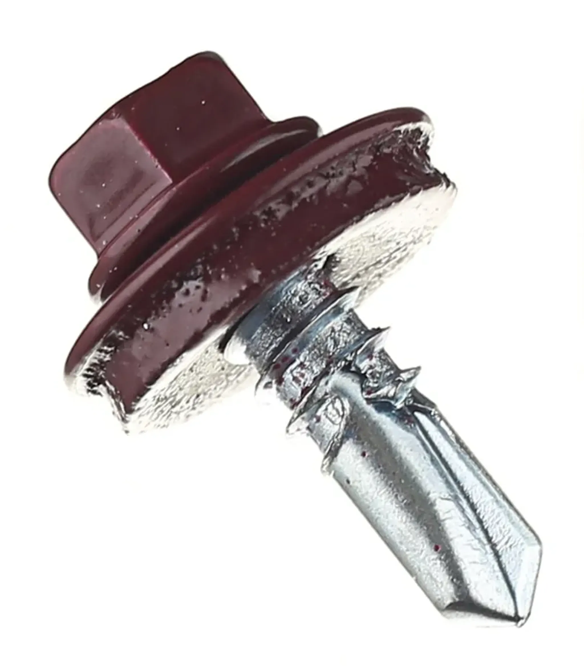 Саморезы кровельные с буром 19х5 5 мм металл-металл красное вино RAL 3005 (70 шт.)