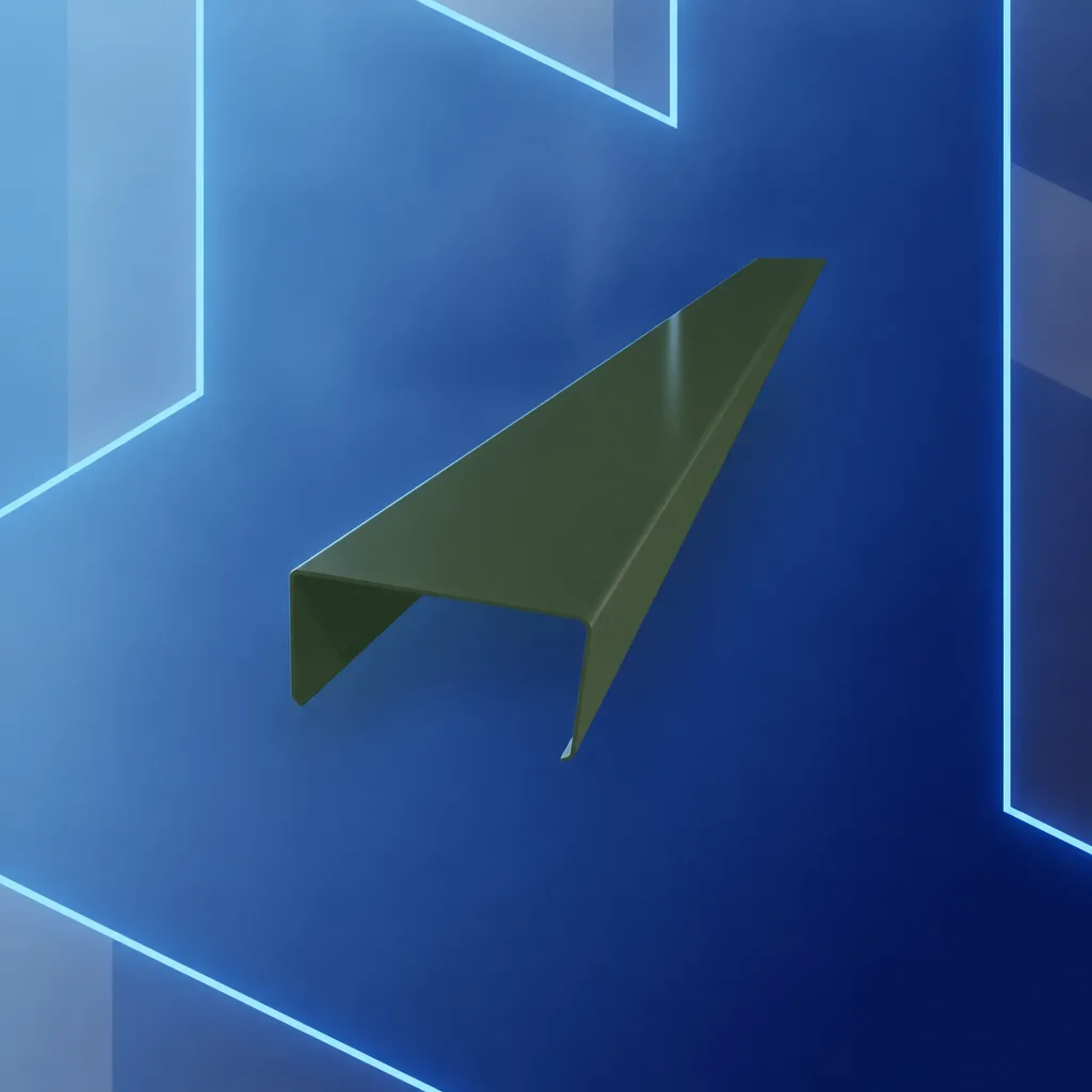Планка "Торцевая" оц. RAL6020 20х20х95х120х20х20мм (длина 2м)
