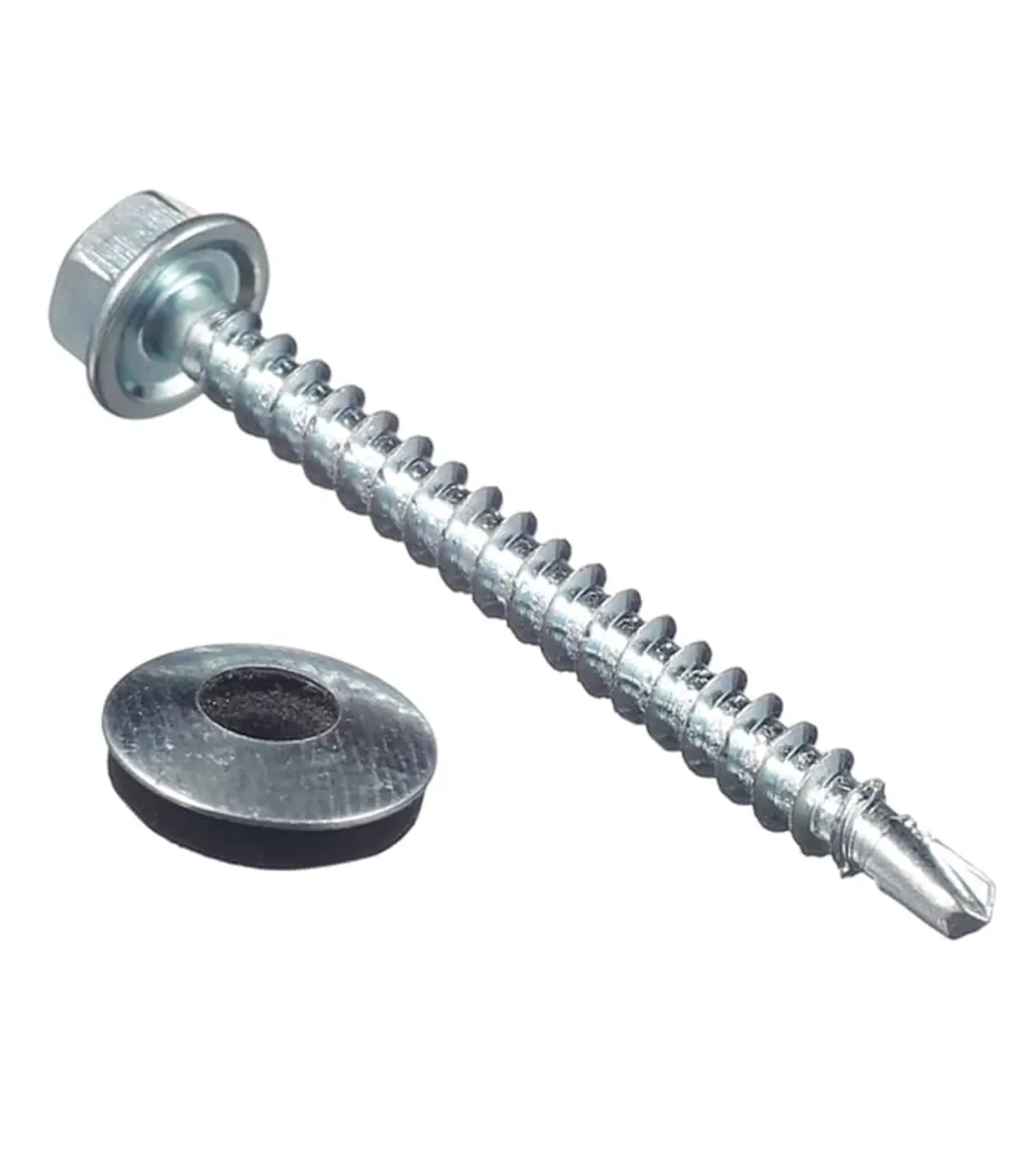 Саморезы кровельные с буром 51х4 8 мм металл-дерево оцинкованные (200 шт.)