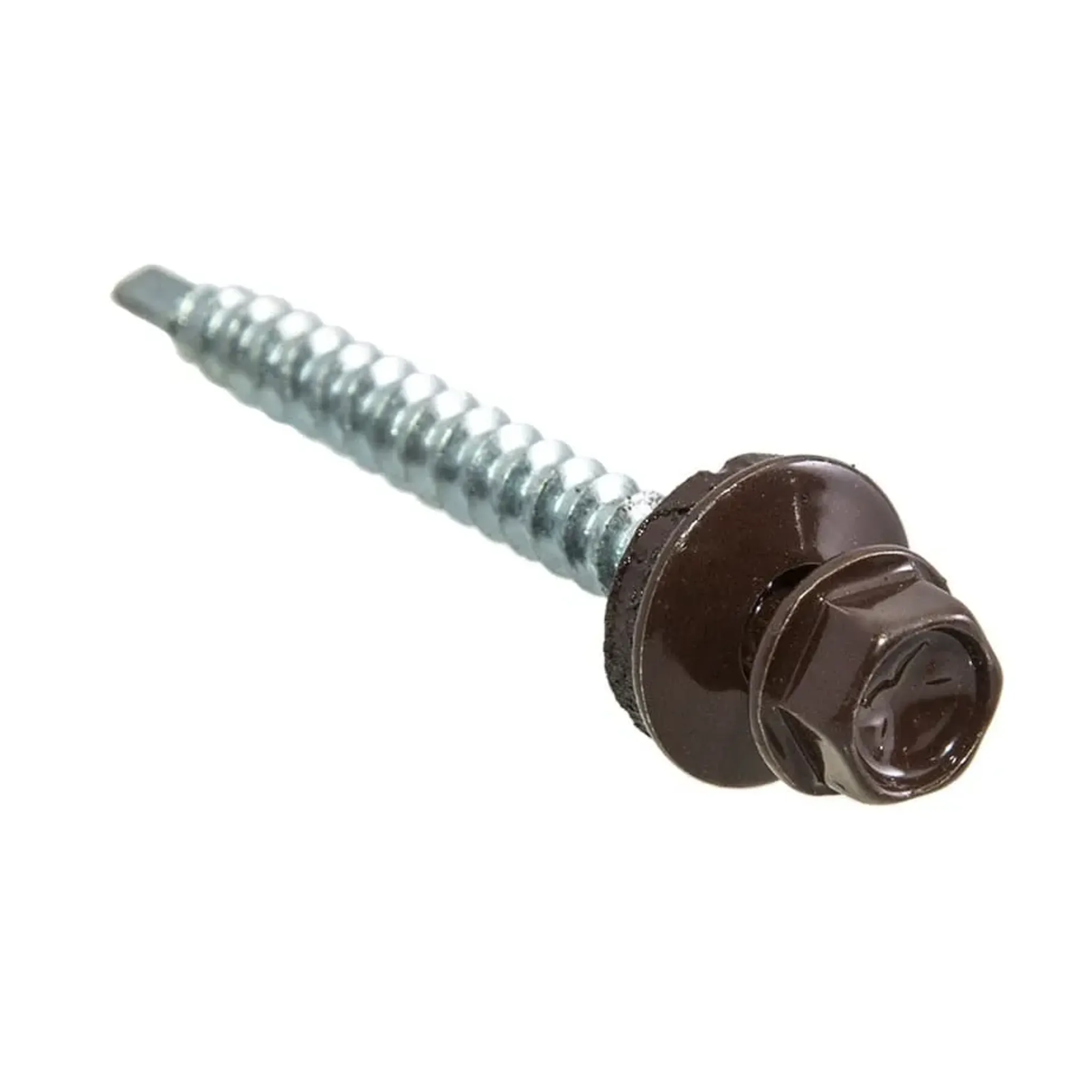 Саморезы кровельные с буром 50х4 8 мм металл-дерево коричневые RAL 8017 (40 шт.)