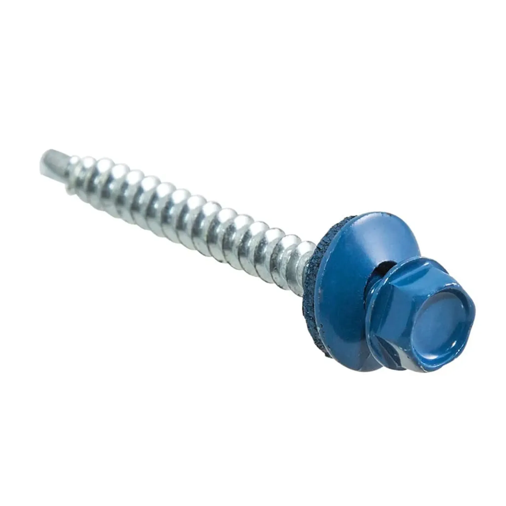 Саморезы кровельные с буром 35х4 8 мм металл-дерево синие RAL 5005 (250 шт.)