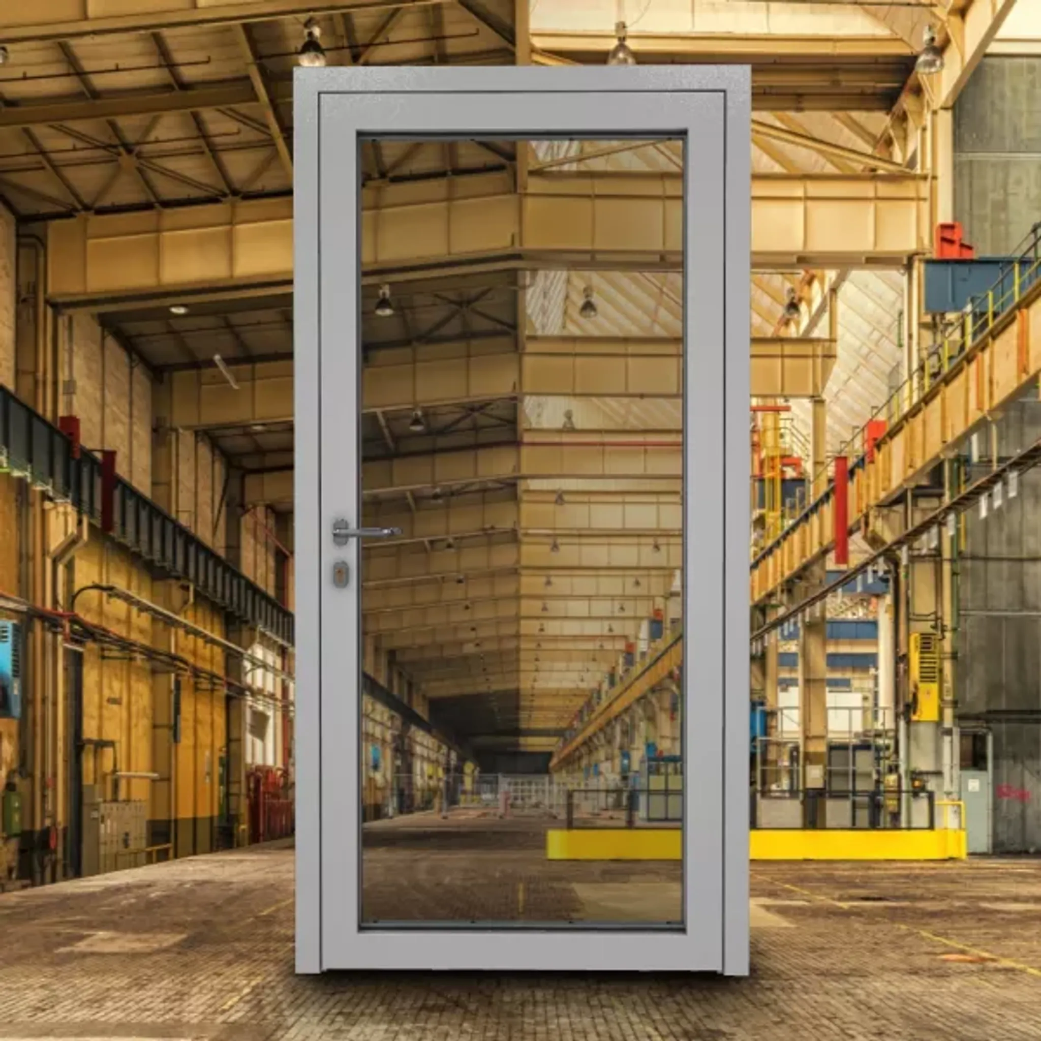 Противопожарная дверь максимального остекления ДМП-01 EIWS-60 профиль 80 мм