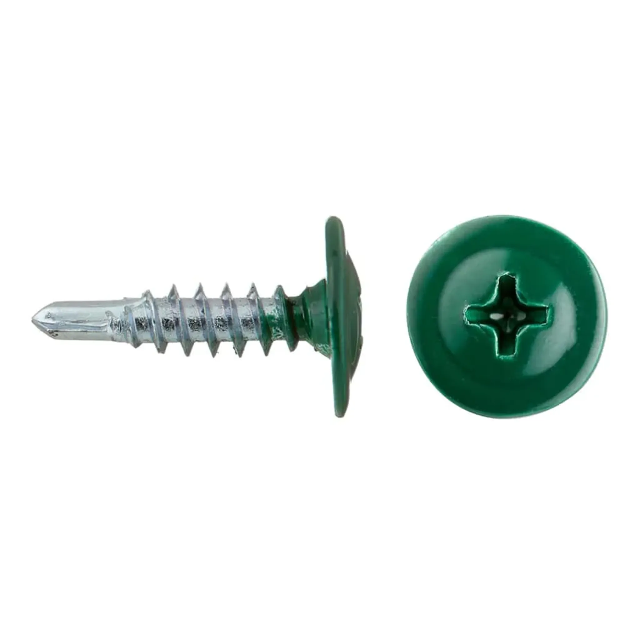 Саморезы клопы 16x4	2 мм с буром Daxmer (20 шт.) зеленый RAL 6005