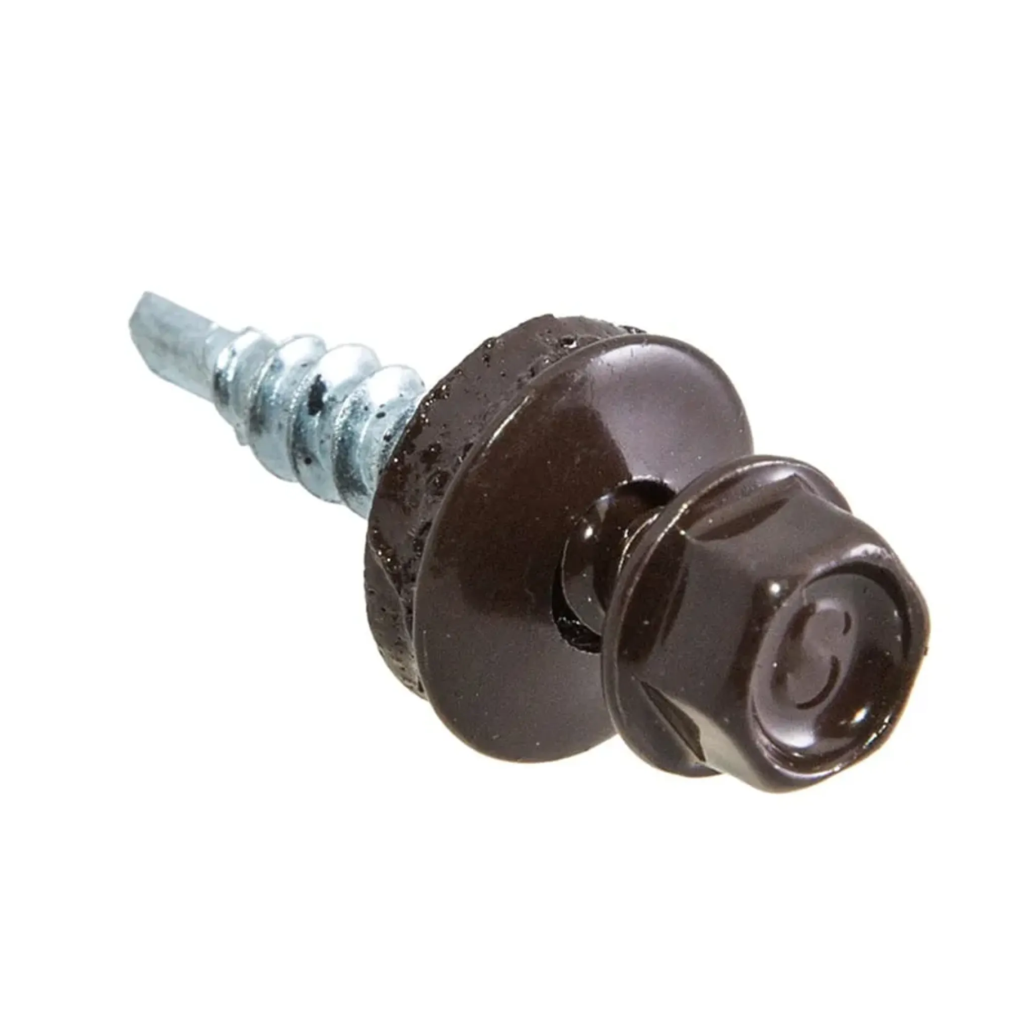 Саморезы кровельные с буром 19х5 5 мм металл-металл коричневые RAL 8017 (250 шт.)