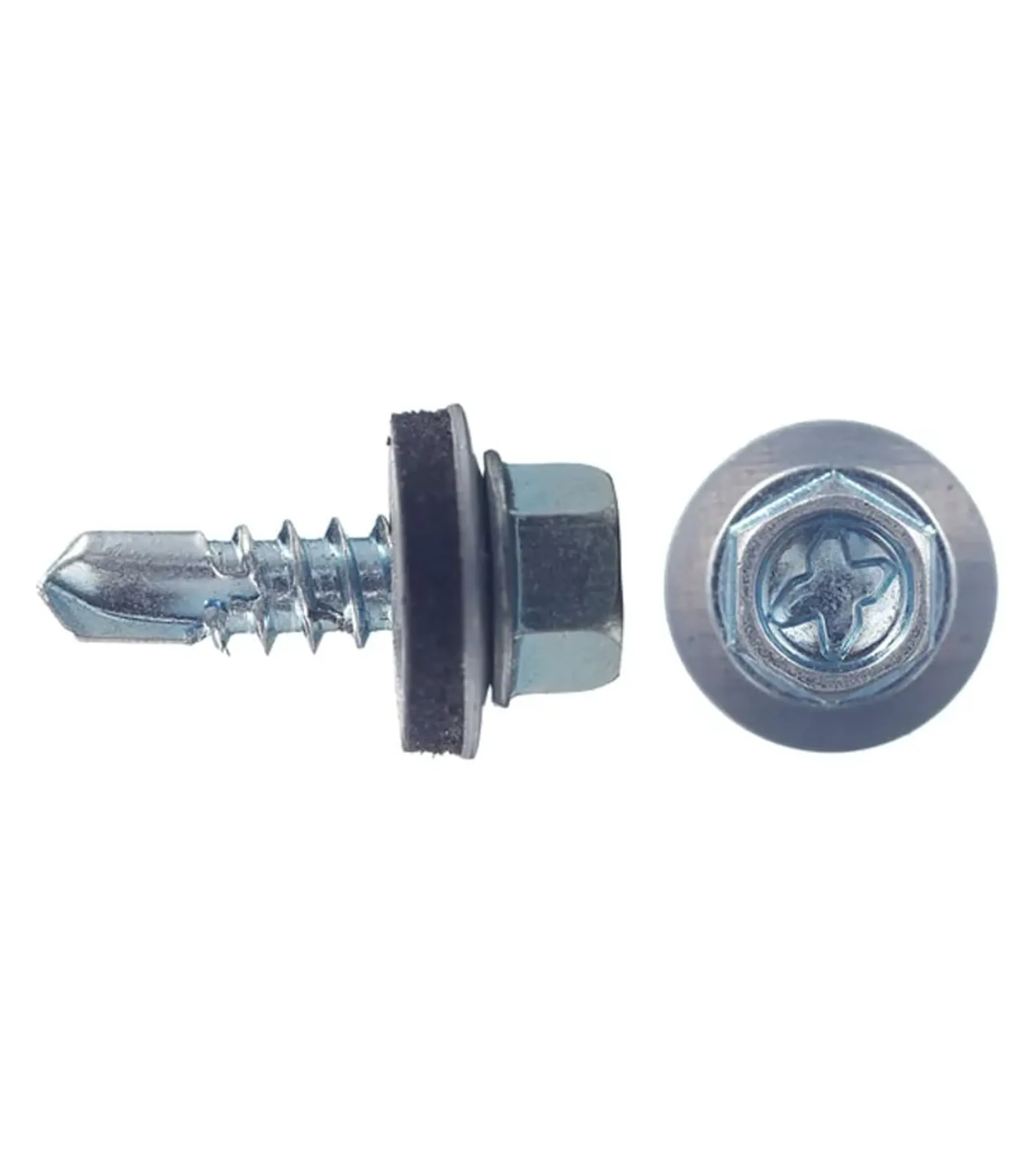 Саморезы кровельные с буром 19х5 5 мм металл-металл оцинкованные (300 шт.)