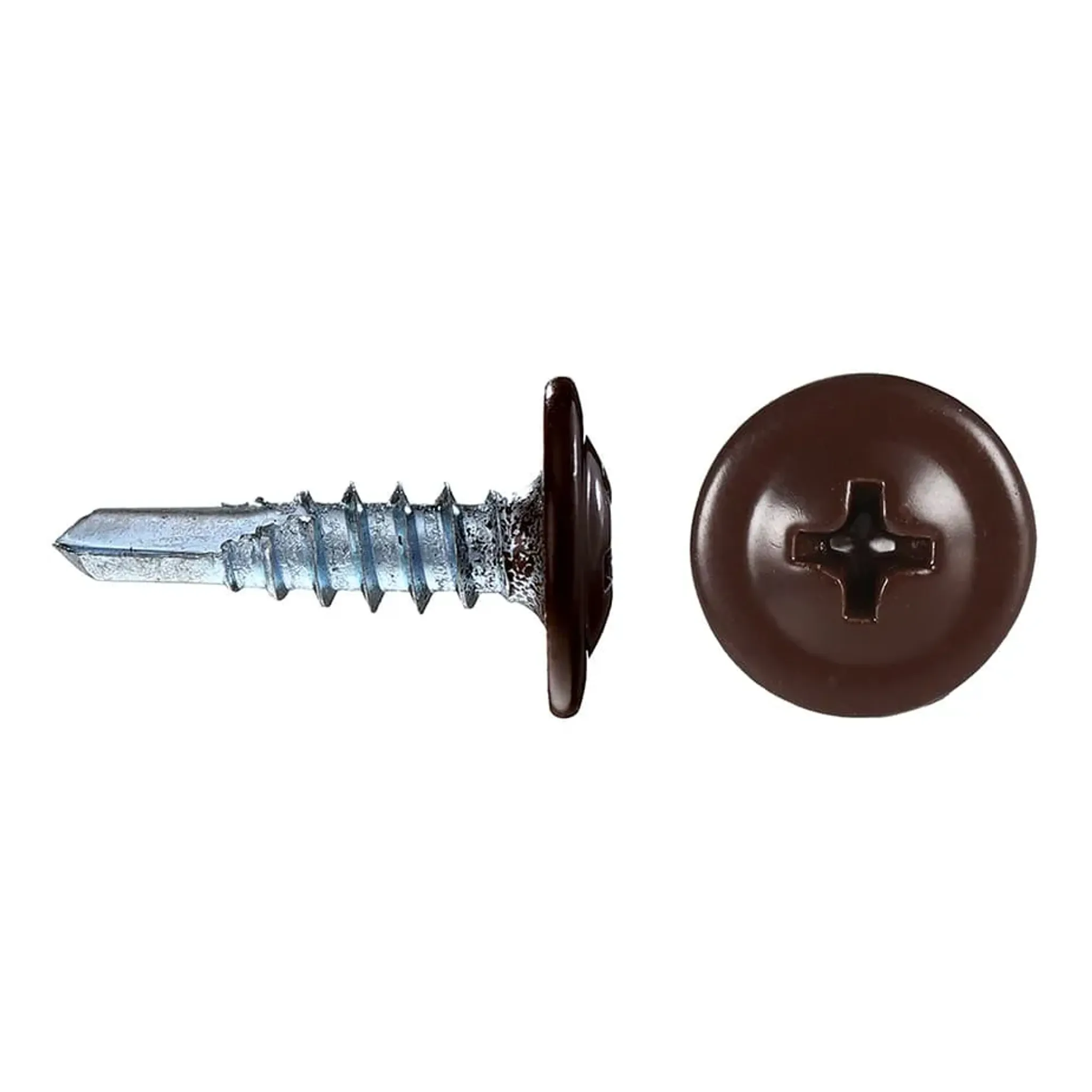 Саморезы клопы 16x4	2 мм с буром Daxmer (200 шт.) коричневый RAL 8017