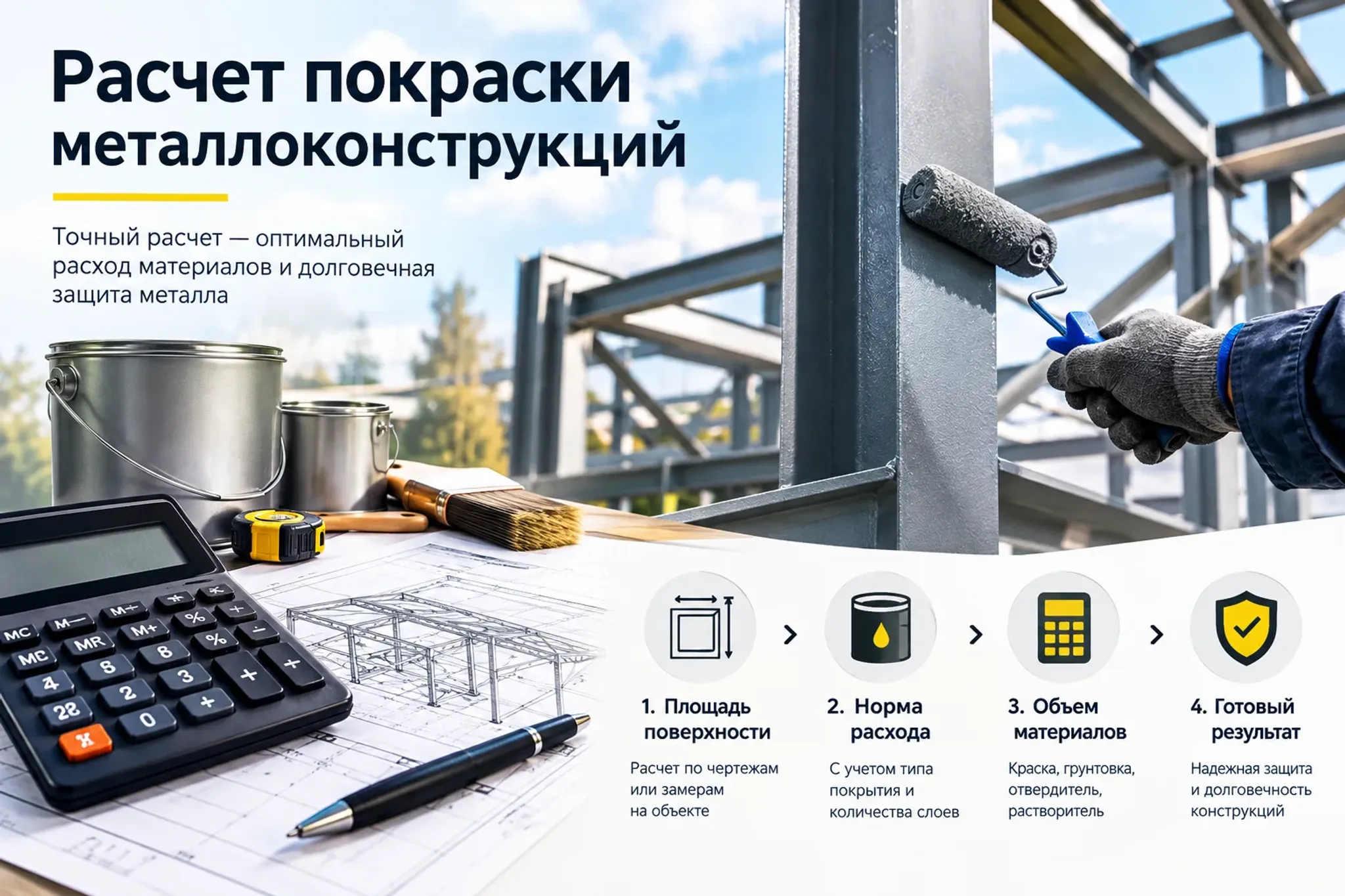 Расчет покраски металлоконструкций